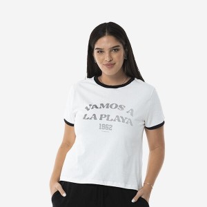 Havaianas Vamos A La Playa T-shirts Damen | 8316BCFQY